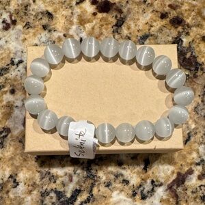 Selenite White Beaded Bracelet